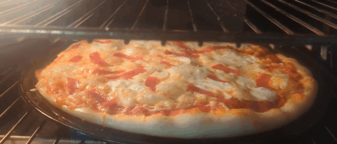 Cook pizza in toaster oven