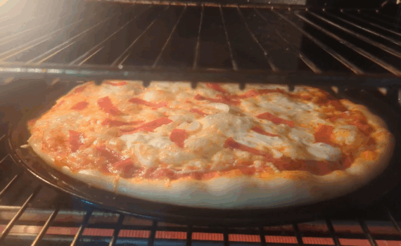 Cook pizza in toaster oven